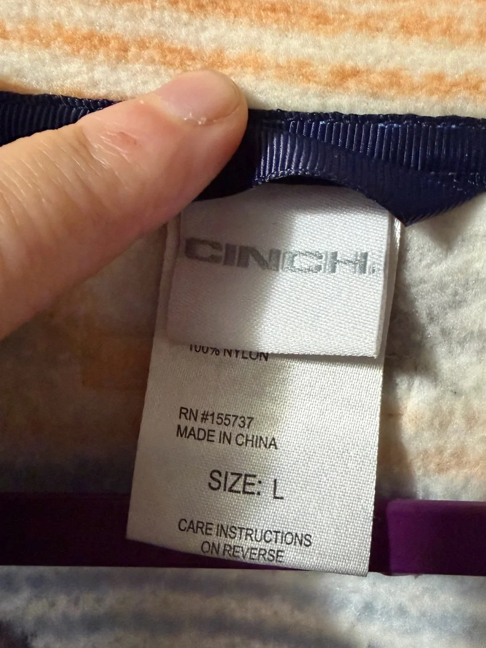 Cinch Women's Striped Zip-Up Pullover in Cream, Blue & Yellow - Picture 2 of 3